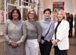 (Left to right) Film director, Gurinder Chadha, Alison Rashley, executive artistic director of Television Workshop, actress, Vicky McClure and Darren Henley, CEO of Arts Council England